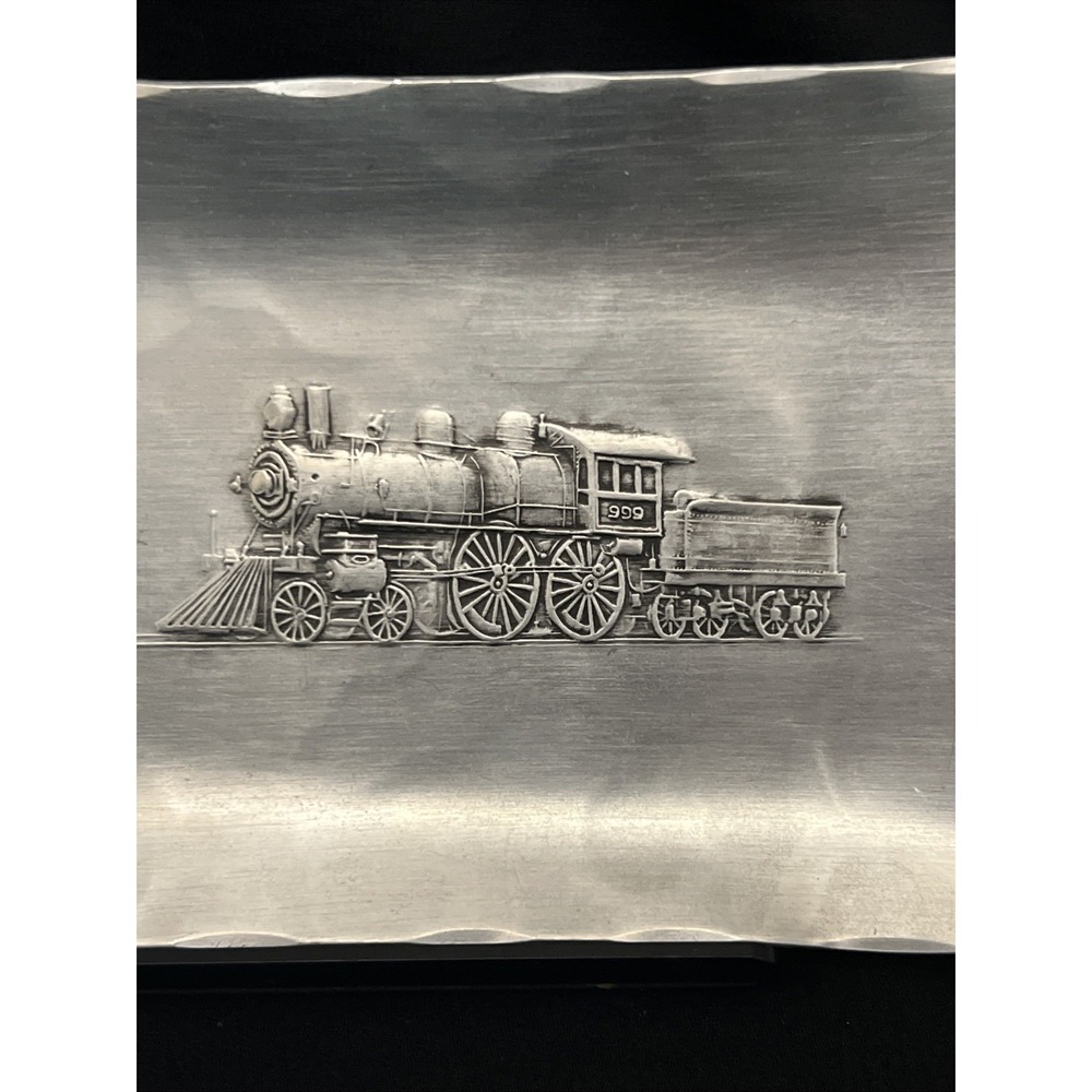 Vintage Wendell August Forge Hand Hammered Aluminum Tray Train Locomotive No 999